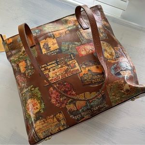 Patricia Nash Viana Tote Vintage Travel Sticker